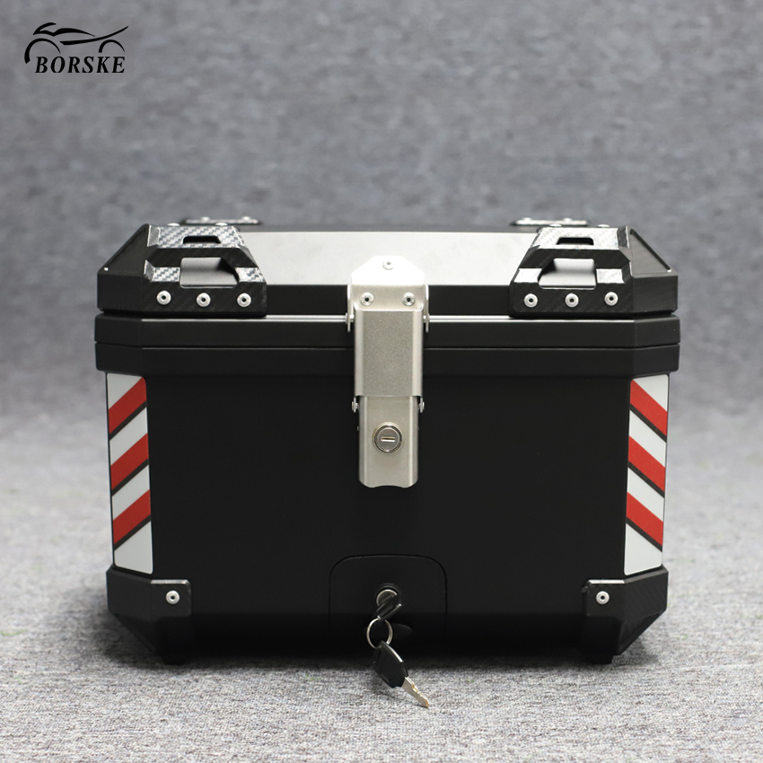 45L plastic top case in aluminum alloy cases shape for motorcycle