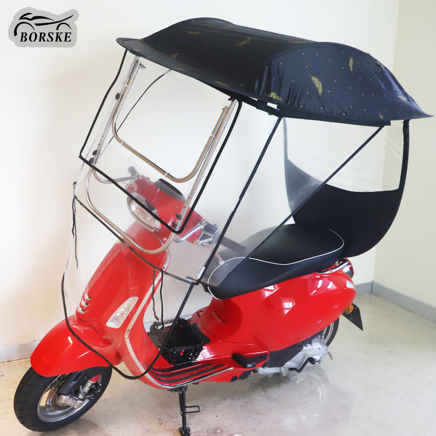 Borske Wholesale Custom Color Universal Motorcycle Canopy Sunshade Canopy Scooter Canopy