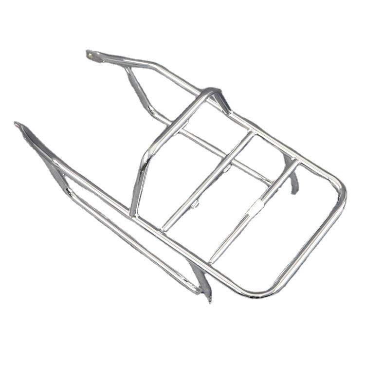 Borske Motorcycle Parts Company Custom Chrome Rear Luggage Rack Storage Holder
