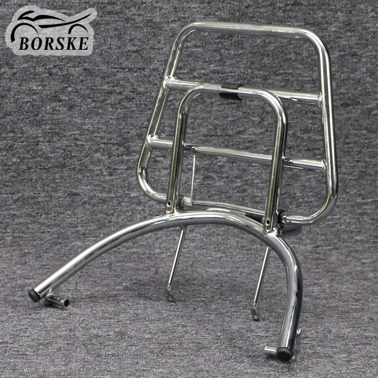 Borske Motorcycle Parts Factory Wholesale Chrome Storage Luggage Rack Rear Shelf