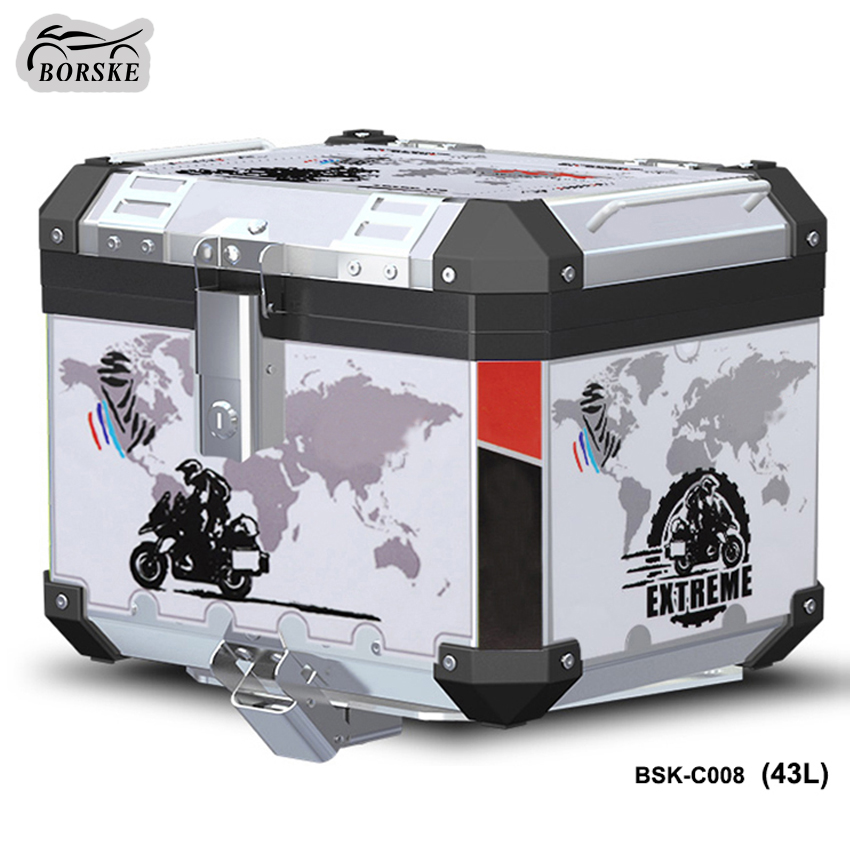 Motorcycle Top Box Aluminum Alloy Rear Hard Case Aluminum Box