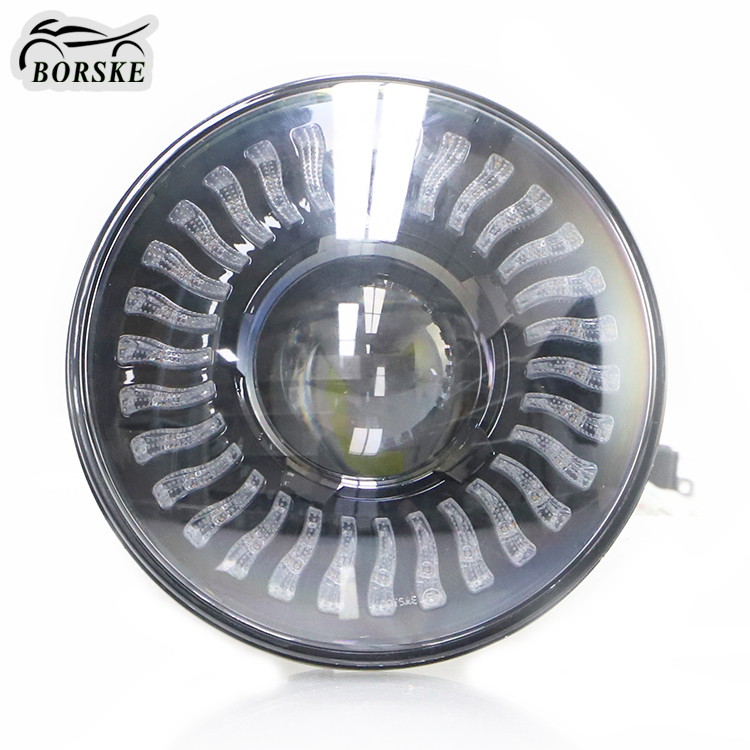 Round motorcycle LED headlight