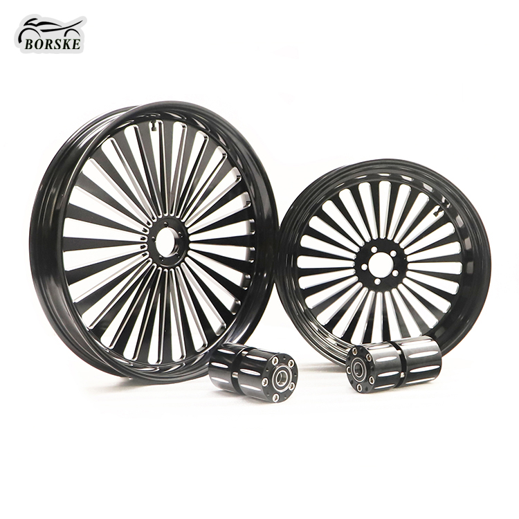 Classic black forged wheels for Harley