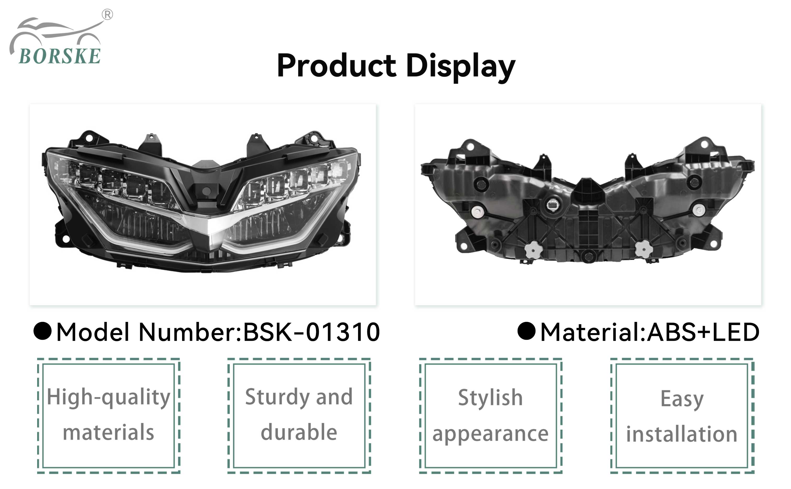 Borske мотоцикл частей завода Оптовая фара для HONDA GL1800/Goldwing 1