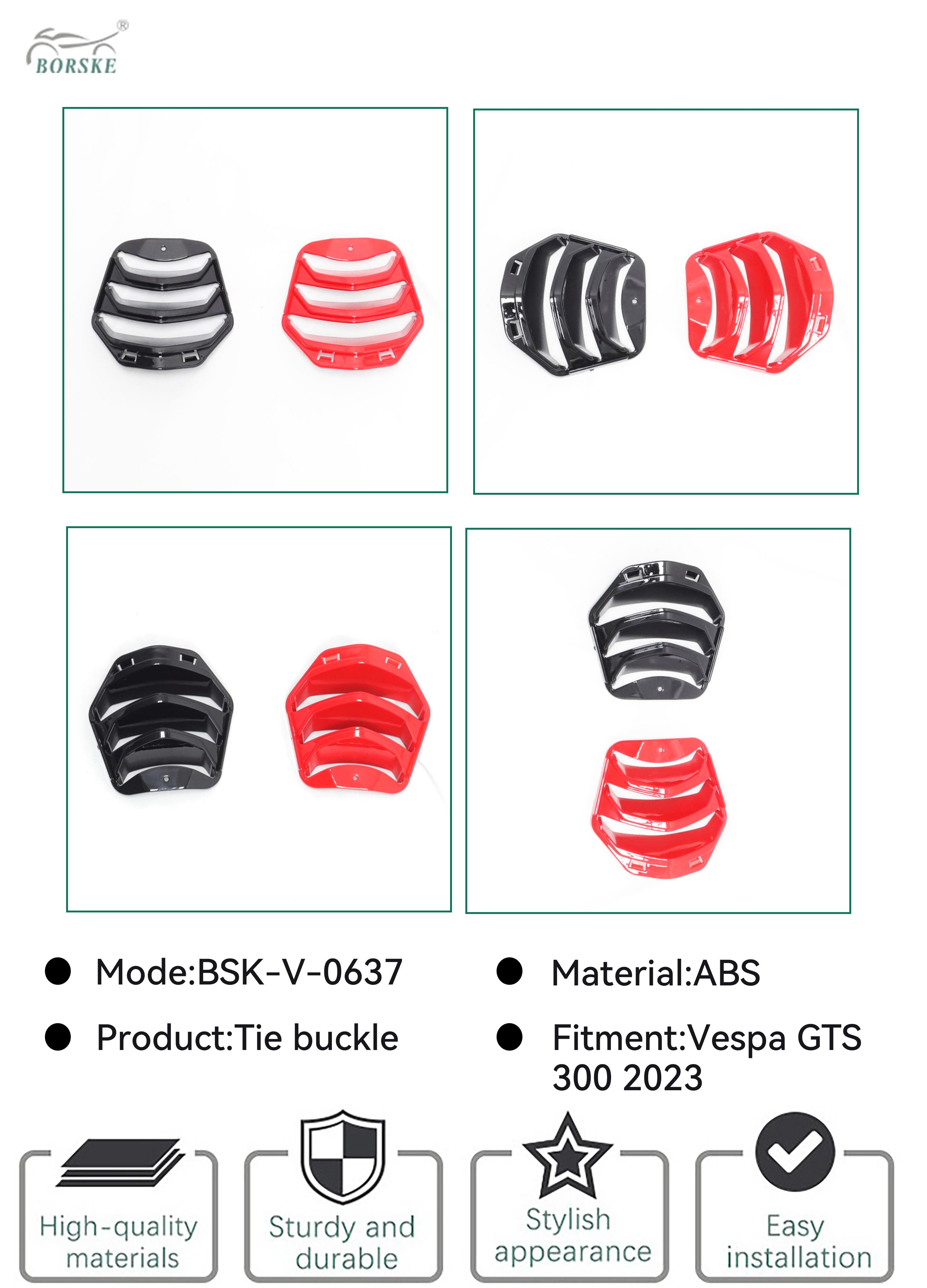 Borske Scooter Parts Supplier Wholesale Plactis Fiber Tie Buckle for Vespa GTS 1