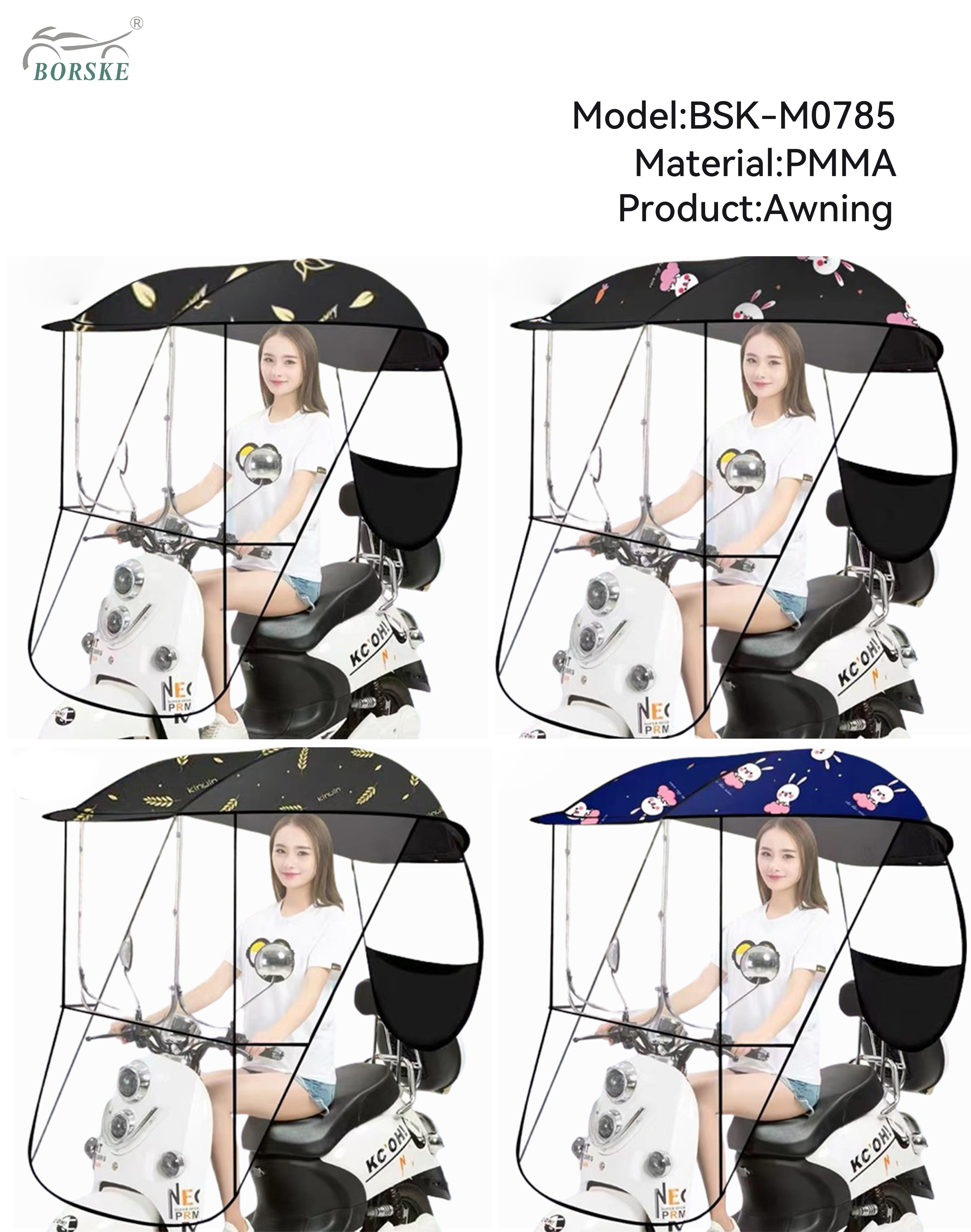 Borske motorcycle Parts Manufacturer Wholesale Motorcycle Scooter Canopy 1