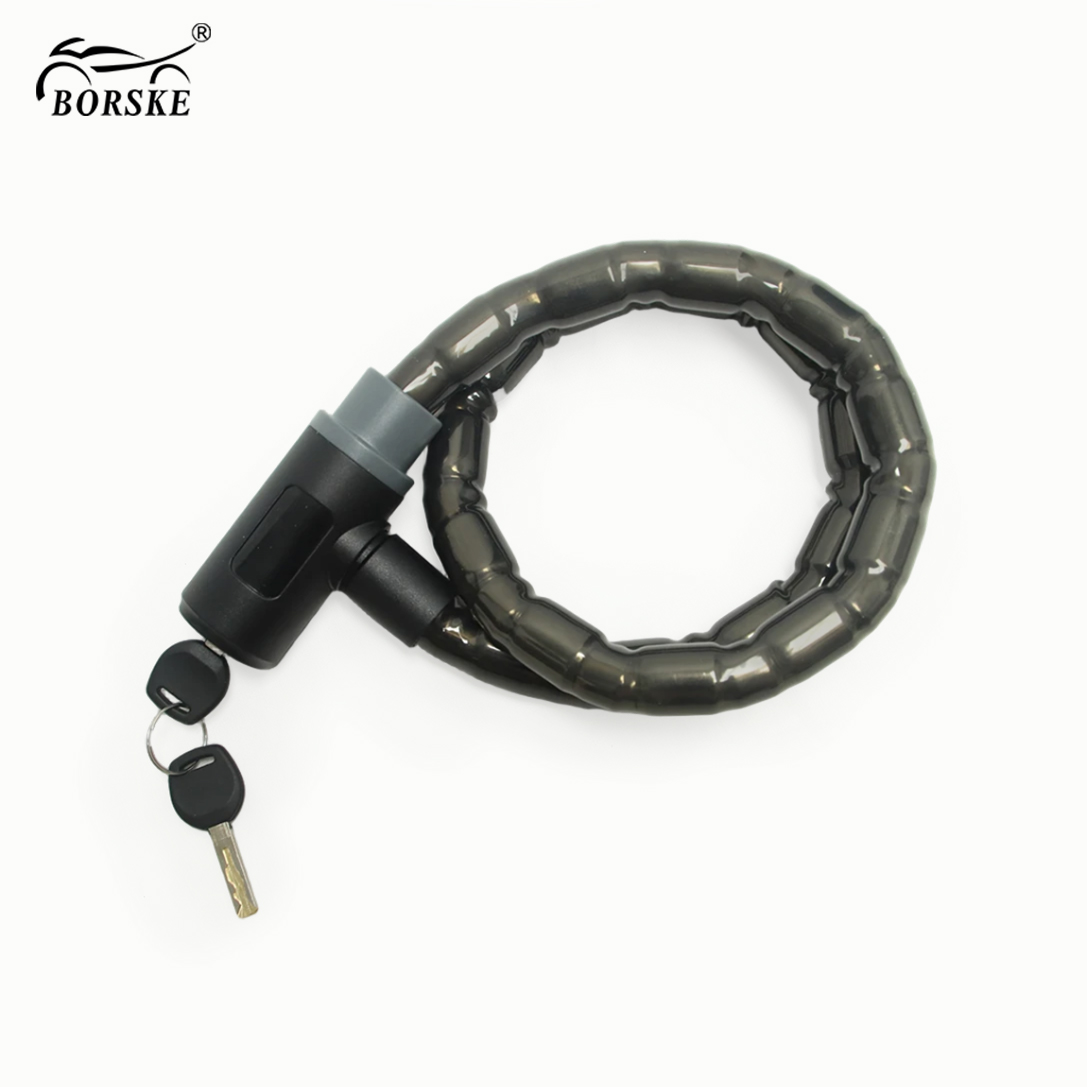 Motorcycle Bicycle Lock Portable Security Anti Theft Steel Joint Lock Chain Lock with Key
