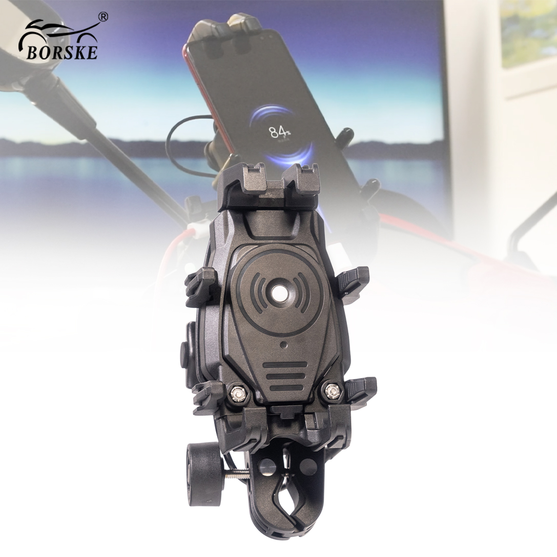 Anti-Shock Wireless Charging Phone Holder for Cycling E-Bike Motorcycle