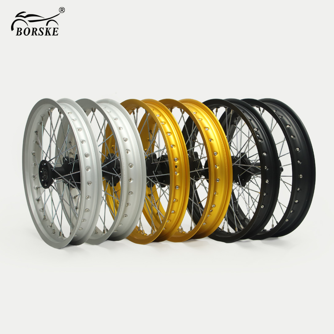Motorcycle WM1.85x17inch 2.50x17inch Spoke Set Aluminum Alloy 6063 Motorcycle Spoke Wheel Rim Set