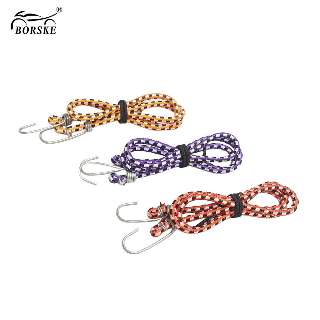 Motorcycles Packing Strap Luggage Moving Cords Elastic Rubber Bungee Rope With Metal Hooks