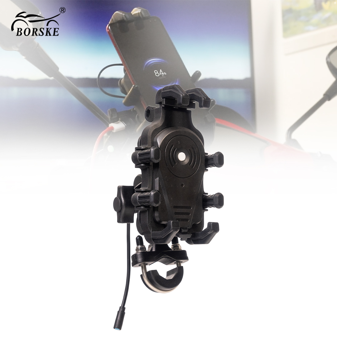 Anti-Theft Wireless Charging Anti Shake Motorcycle Phone Holders