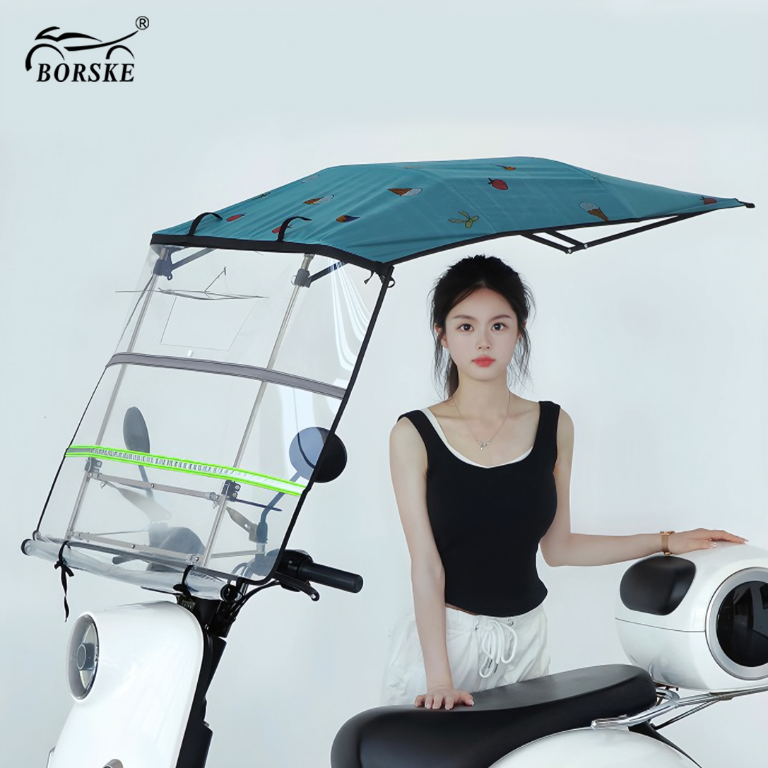 Electric Vehicle Fully Closed Motorcycle Canopy Scooter Rain protection Sunscreen Umbrella