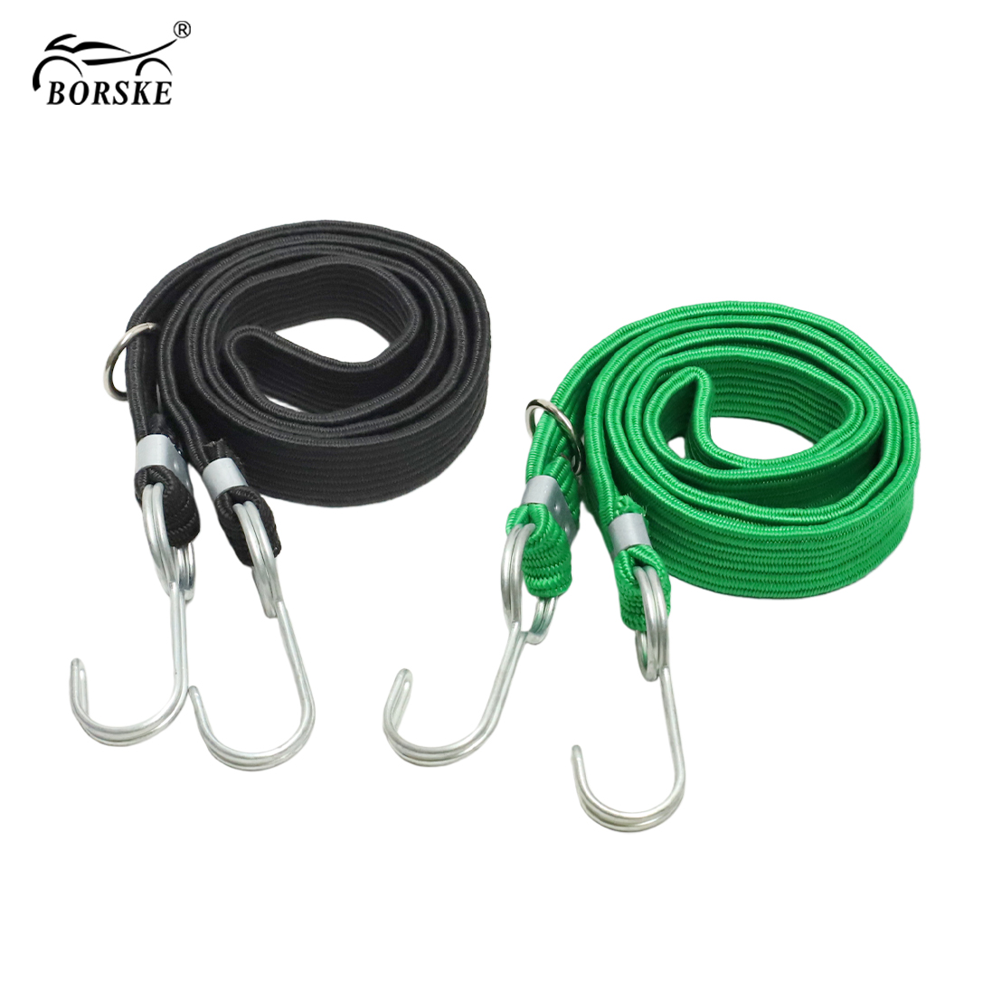 1.5M Strong Elastic Rope Metal Buckle Bungee Cords Premium Latex Straps for Car Luggage Motorcycle