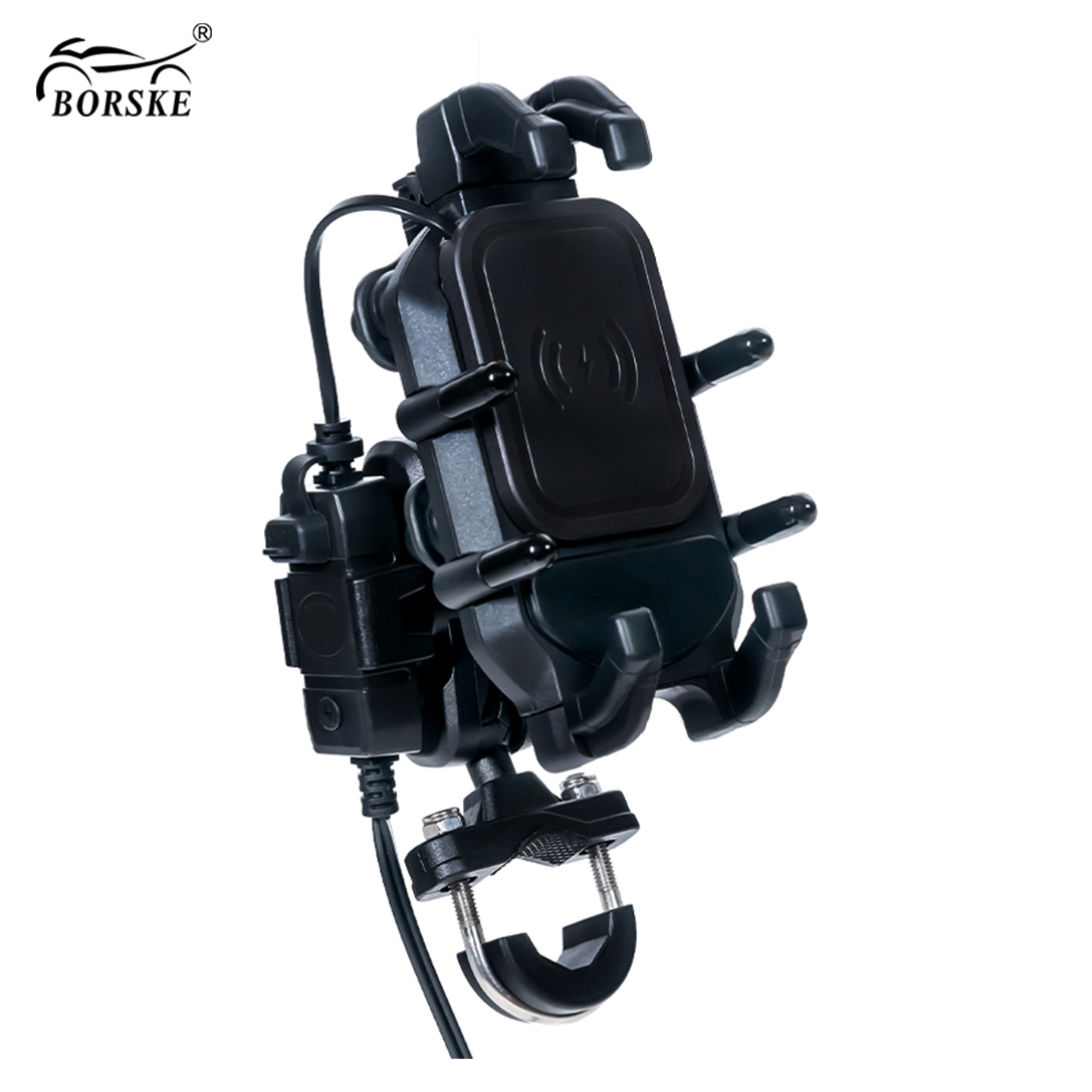 Shock Absorption Rechargeable Motorcycle Cell Phone Holder