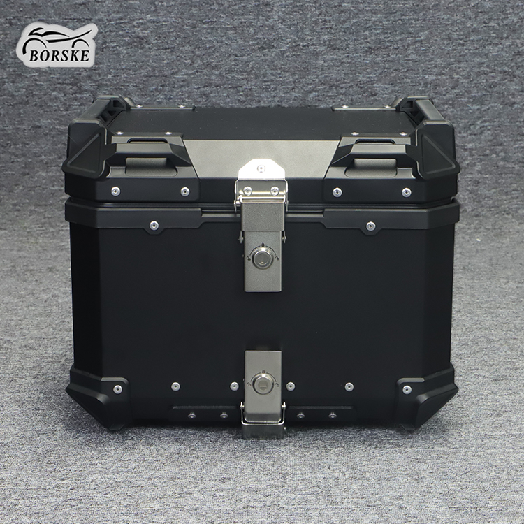 BORSKE Custom 46L Alloy Top Box Motorcycle Aluminum Rear Tail Box Luggage Box for Storage
