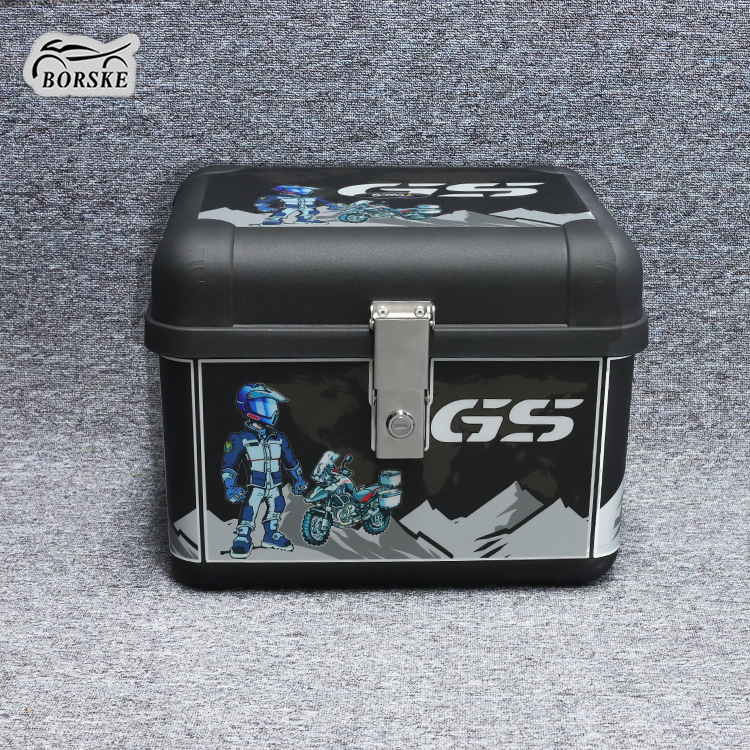 Borske Wholesale Motorcycle PP Rear Cargo Box Top Case Trunk Motorcycle Luggage Tail Box for Storage