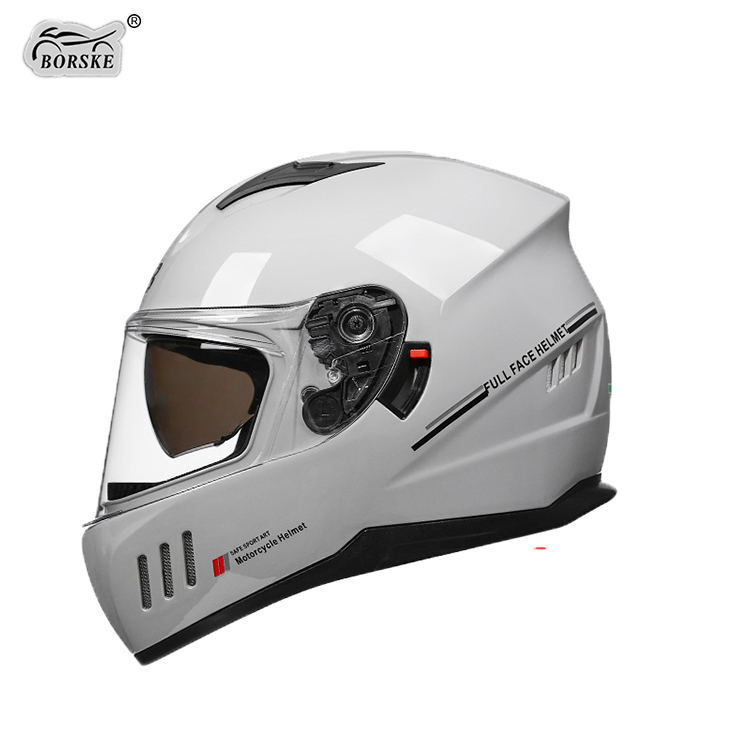 Borske motorcycle riding full face helmet with goggles