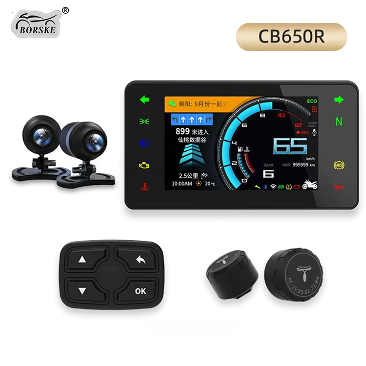 Borske motorcycle parts factory motorcycle driving recorder smart electronic dashboard with cameras