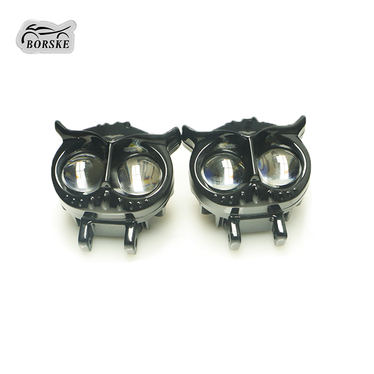 BORSKE High Beam Owl Shaped Lights Fog Lights LED Motorcycle Spotlight Modification Parts