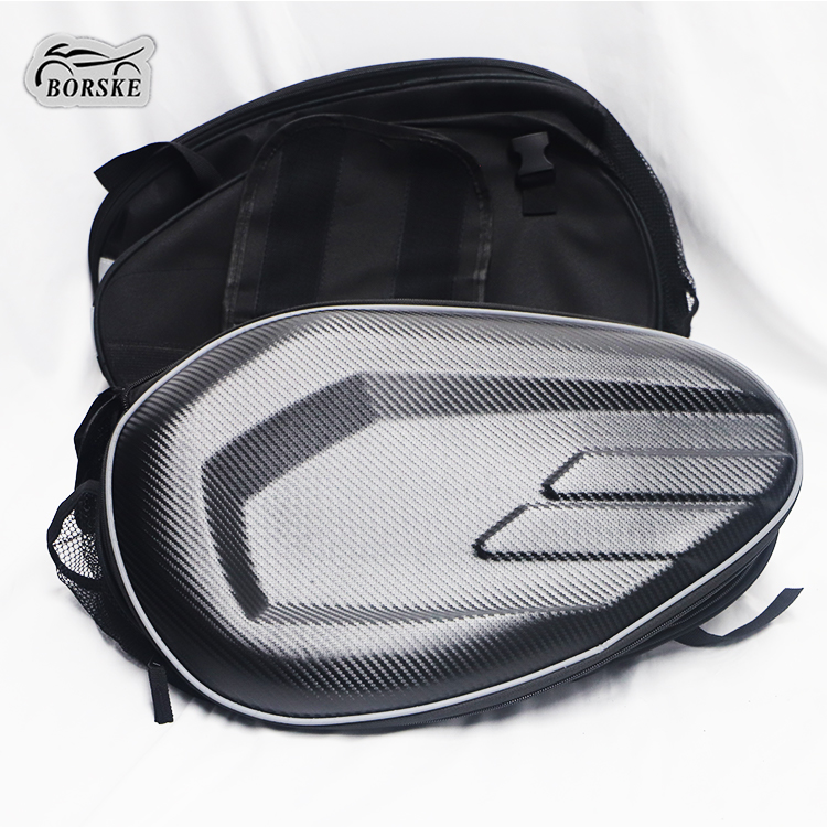 BORSKE PU Waterproof Luggage Storage Bag Riding Motorbike Bag Saddle Bag