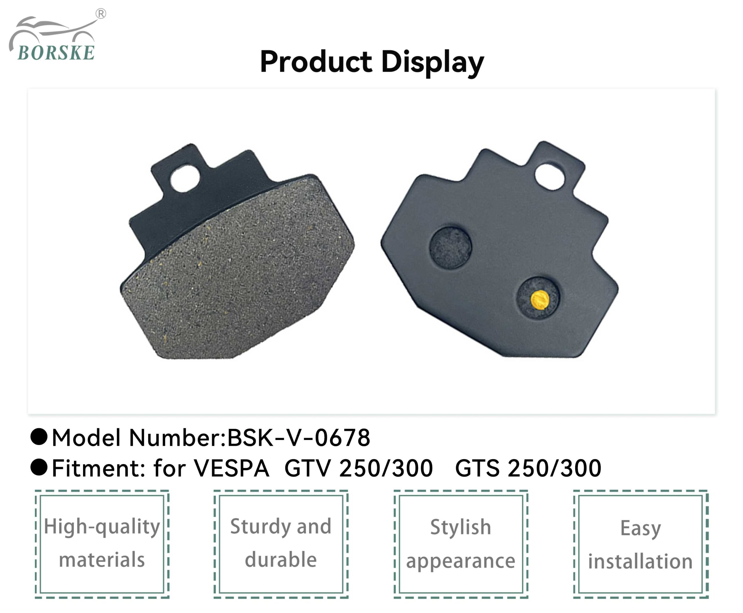 Pastilhas de travão traseiras de motocicleta para Vespa 1