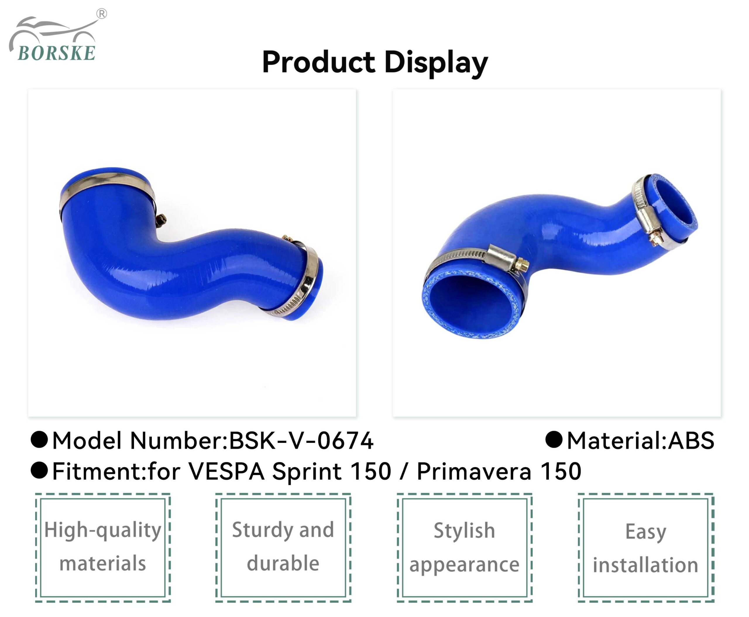 Air Intake Curve Pipe Intake Pipe for Scooter Vespa Sprint 150 Primavera 150 1