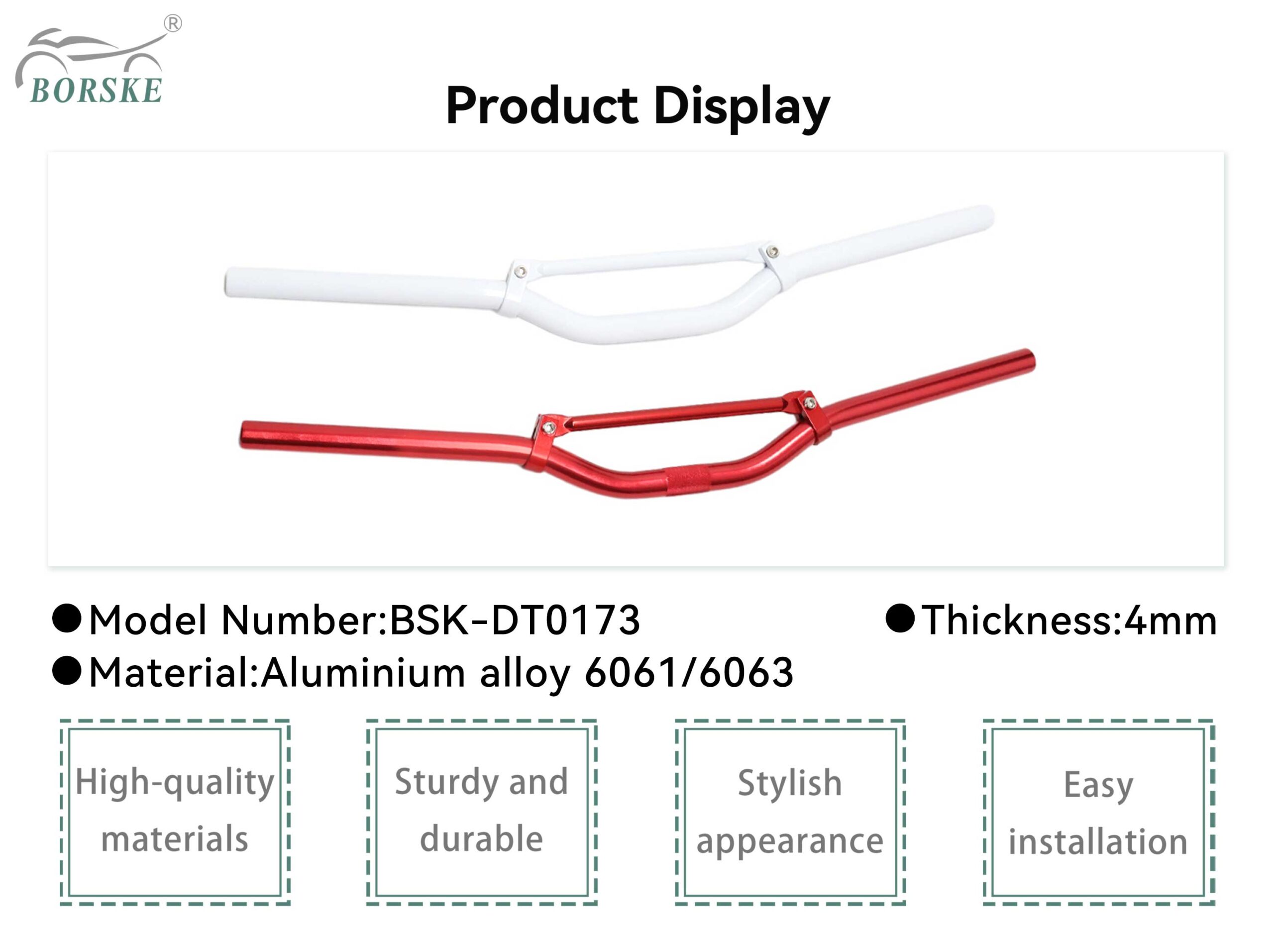 4mm Thickness Universal Aluminum Alloy handlebar of motorcycle 1