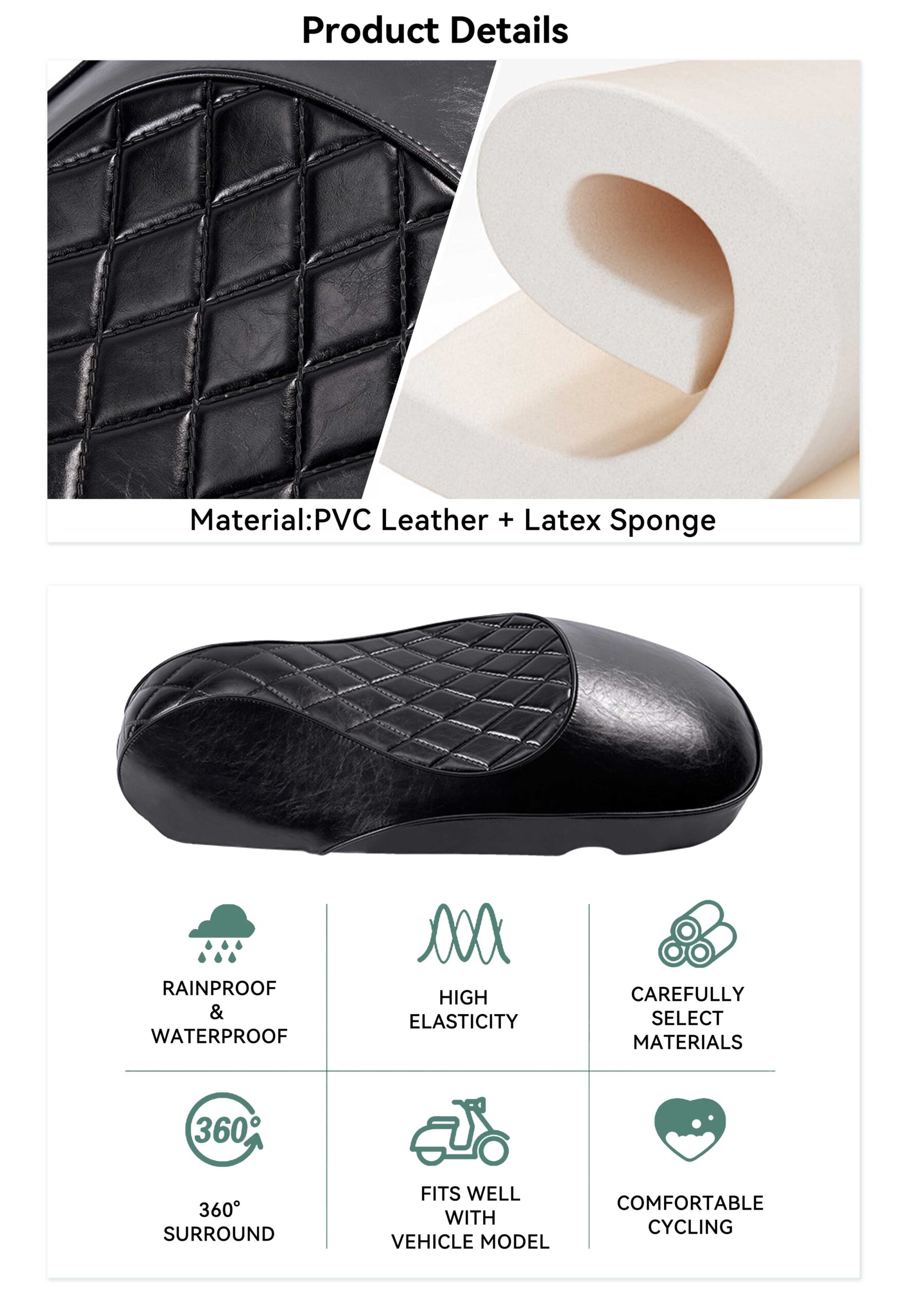 Coussin de siège moto pour VESPA Sprint Primavera 150 2